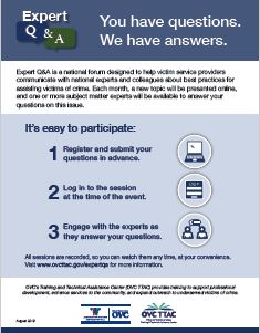 Small image of Expert Q&A Flier